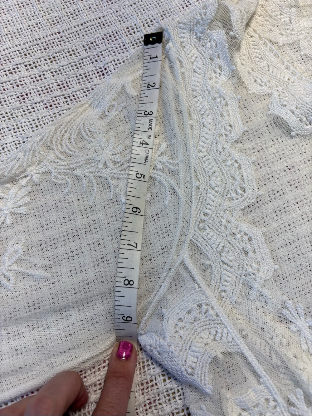 Rabbit Rabbit Rabbit Vintage Off-White Sheer Lace Cropped Shrug Cardigan MED EUC - Picture 7 of 11